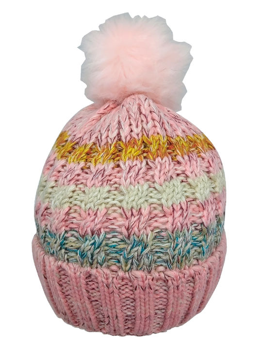 Beanie Γυναικείος Σκούφος Πλεκτός σε Ροζ χρώμα