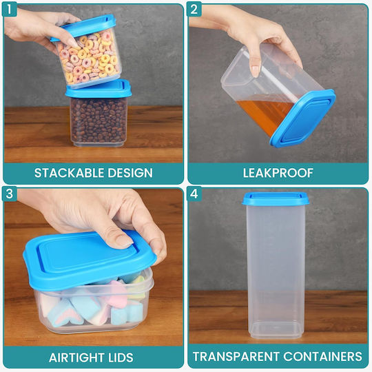 Belle Vous Set Kunststoff Mittagsboxen Transparente 6Stücke