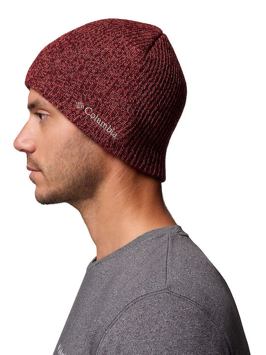 Whirlibird Watch Cap Beanie Unisex Beanie Knitted in Burgundy color
