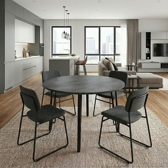 Zeno Στρογγυλό Τραπεζαρίας Γκρι 110x110x73.5εκ. Zeno Στρογγυλό Τραπεζαρίας Γκρι 110x110x73.5εκ.