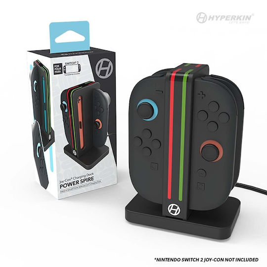 Hyperkin Βάση Φόρτισης για 2 χειριστήρια Switch 2 Διάφανο M07718