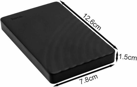 Hoco Твърд диск кутия 2.5" SATA III с връзка SATA / USB 3.0 в Черен цвят