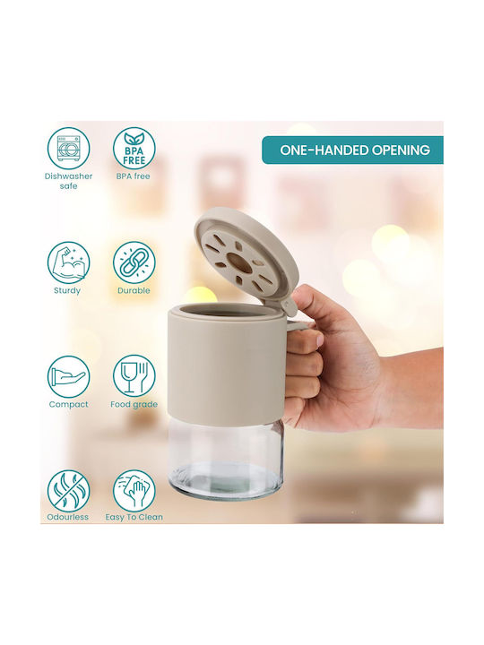 Belle Vous Set 2 Bucăți Vaze Pentru Zahăr / Ceai / Cafea Cu Capac Din Sticlă Transparent 350ml 2 Bucăți