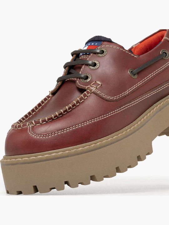 Δερμάτινα Ανδρικά Boat Shoes σε Καφέ Χρώμα
