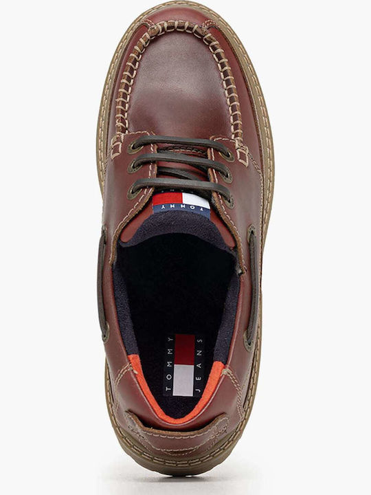 Δερμάτινα Ανδρικά Boat Shoes σε Καφέ Χρώμα