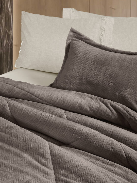 Guy Laroche Κουβερτοπάπλωμα Ημίδιπλο 180x240εκ. Moore Cocoa