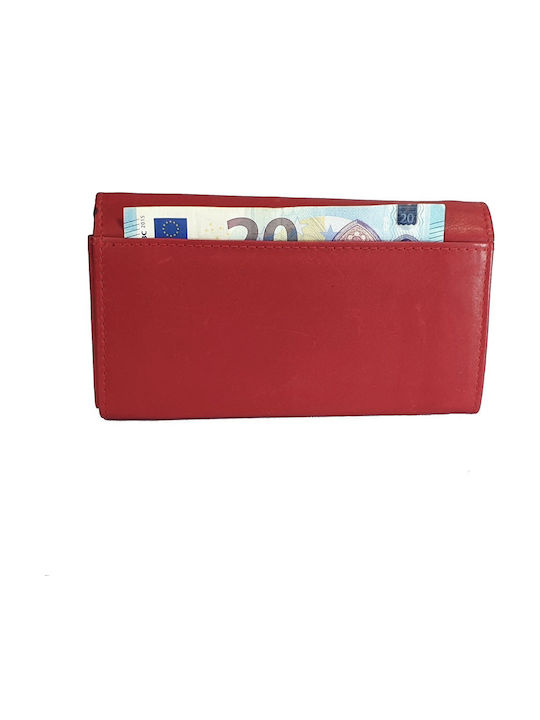 Large Leather Women's Wallet Travel with RFID Red