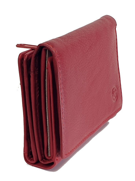 Small Leather Women's Wallet Classic with RFID Red