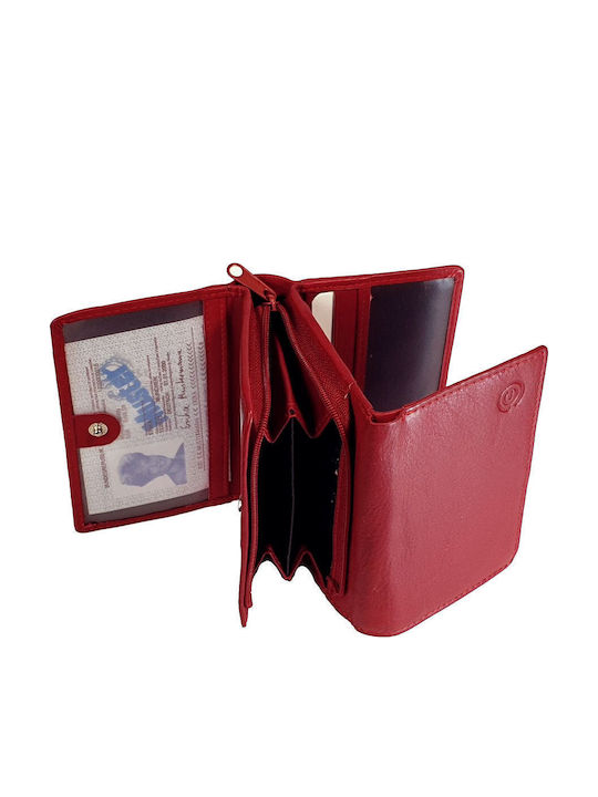 Small Leather Women's Wallet Classic with RFID Red