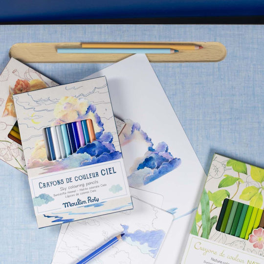 Set De Colorat Culori Cer Cerulean Moulin Roty