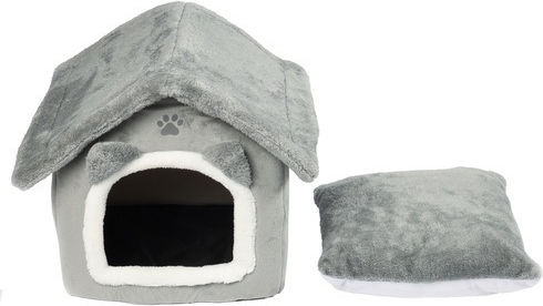 Căsuță Pentru Câini Pisici Zola Bază Antiderapantă Poliester 39 X 38 X 35 Cm Gri