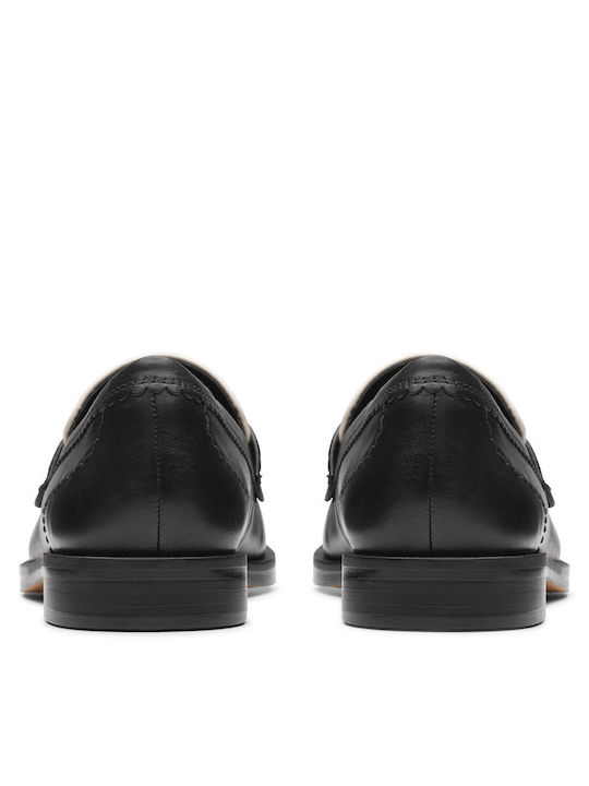 Edge Penny Δερμάτινα Γυναικεία Loafers σε Μαύρο Χρώμα