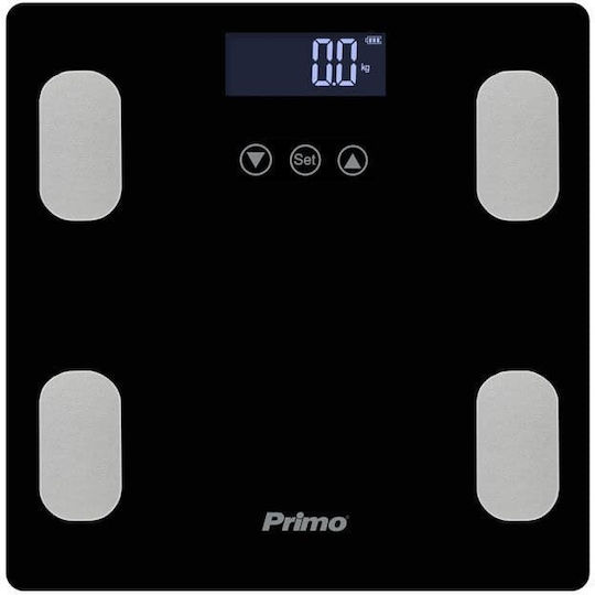 Primo Digital Bathroom Scale with Body Fat Counter Black 400465