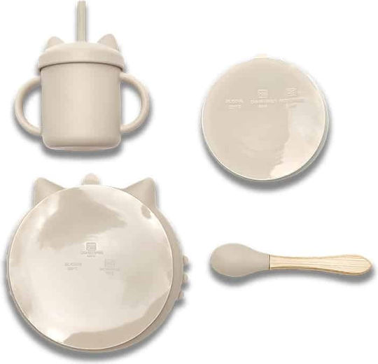 Lorelli Set Essgeschirr aus Silikon Beige 4Stück