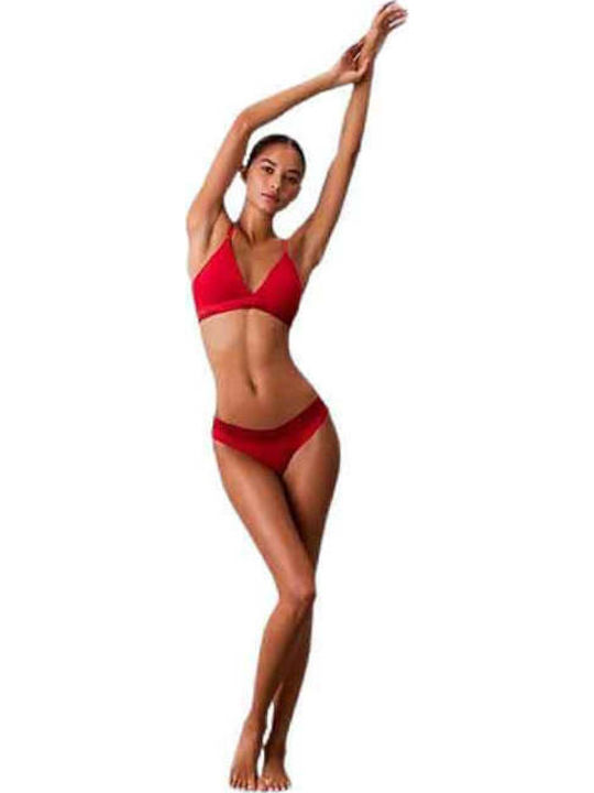 Lightly Lined Triangle Bralette Icon Cotton Modal Limited Edition Red