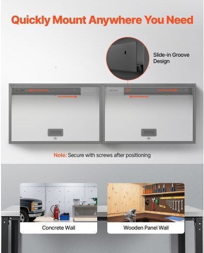 Metal Wall Cabinet Vevor 77w X 30.5l X 50h Cm Floating Tool Cabinet Garage Folding Door Shelf Load Capacity 108.9 Kg Suitable for Garage Basement Kitchen Storage Assembly Required