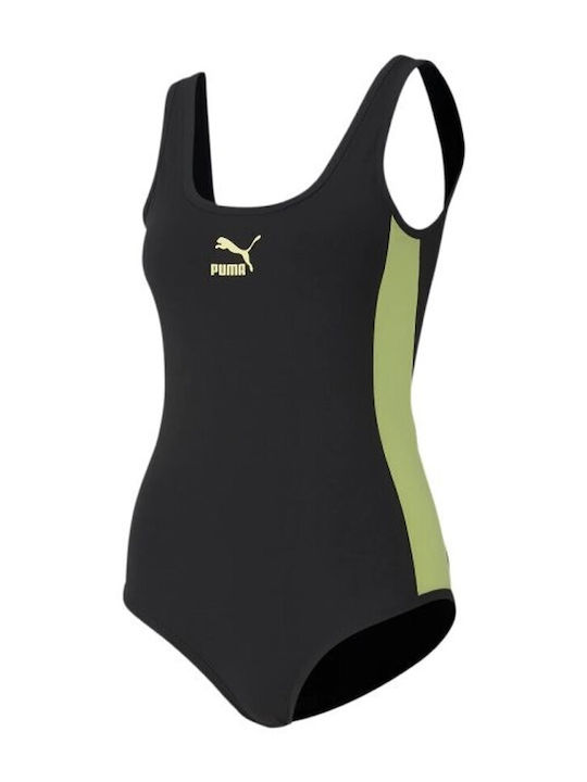 Sleeveless Bodysuit Classics T7 with Open Back Slim Fit Black