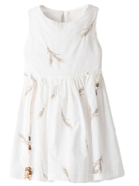 Children's Dress Sleeveless Set with Accessories White