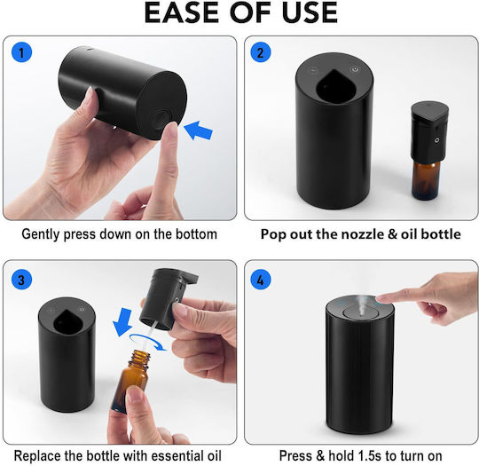 Dispozitiv De Difuzie A Uleiurilor Esențiale Pentru Aromatizarea Camerei 30m2 atmo Spirit Negru Cadou Primul Parfum Netprofessional