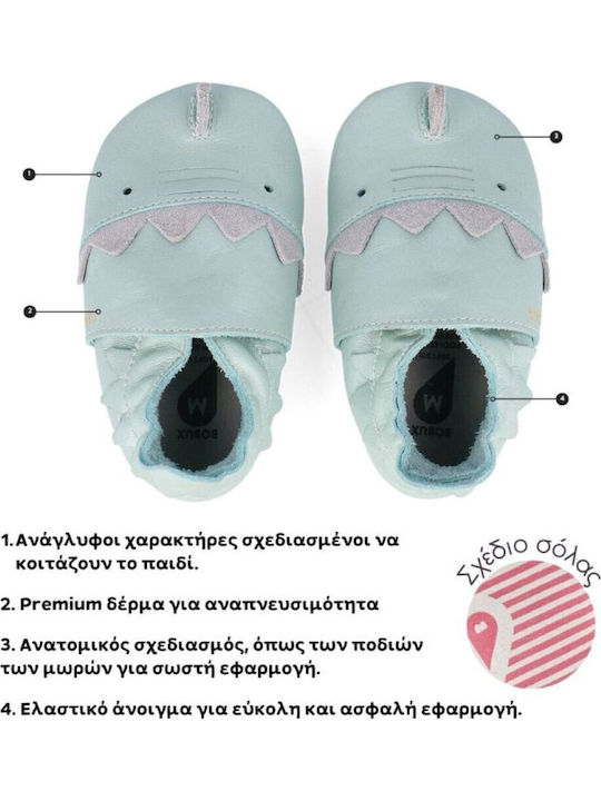 Bobux Βρεφικά Παντοφλάκια Αγκαλιάς Τιρκουάζ Soft Sole