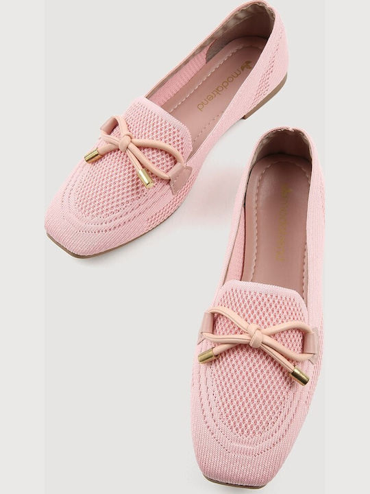 Leder Damen Mokassins in Rosa Farbe