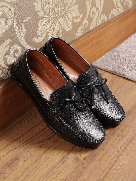 Leder Herren Mokassins in Schwarz Farbe