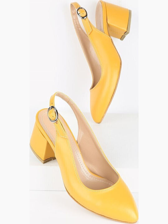 Leder Pumps Gelb