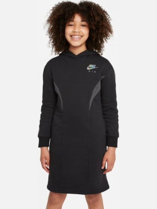 Air Kinderkleid Mädchenkleider Langärmelig Schwarz