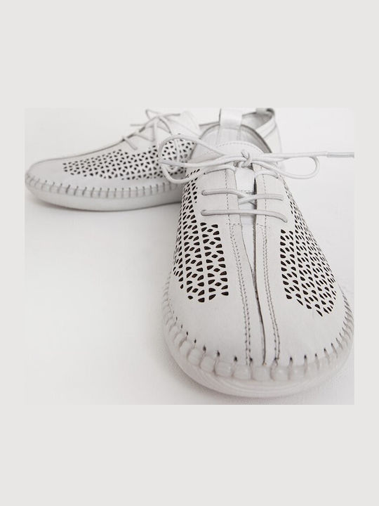 Δερμάτινα Γυναικεία Oxfords σε Χακί Χρώμα