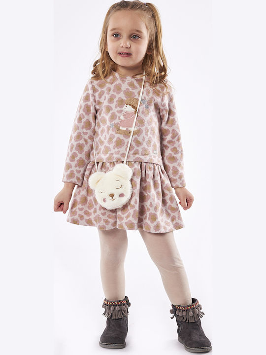 Kinderkleid Langärmelig Geprüft Set mit Accessoires Rosa
