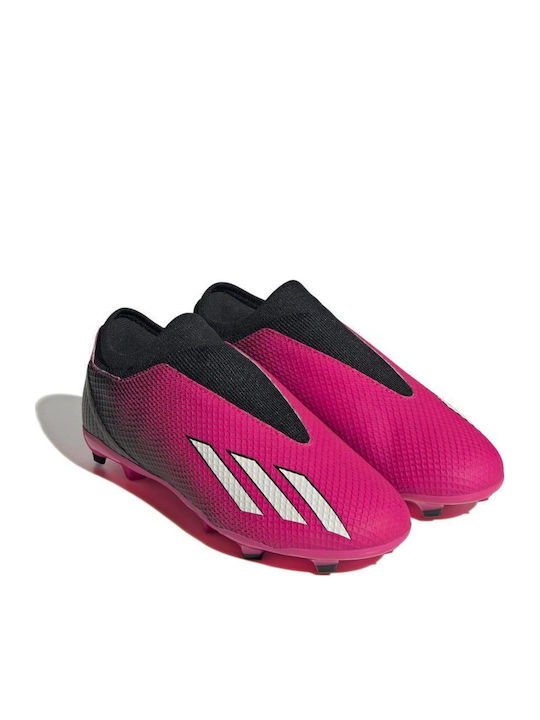 X Speedportal.3 FG Kids Soccer Cleats with Molded Taps Team Shock Pink 2 Zero Metallic Core Black