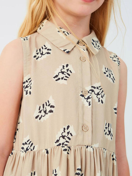 Children's Dress Sleeveless Beige