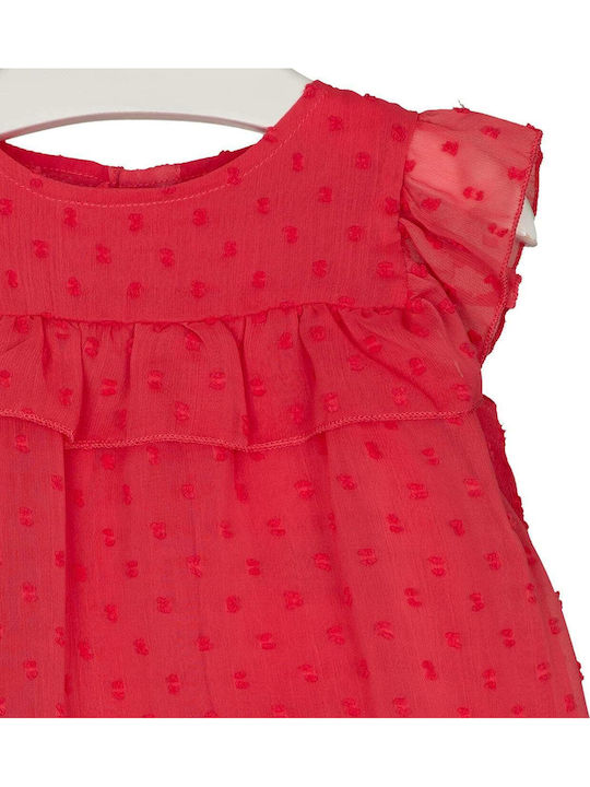 Kinderkleid Ärmellos Set aus 2 Mit Slip Rot