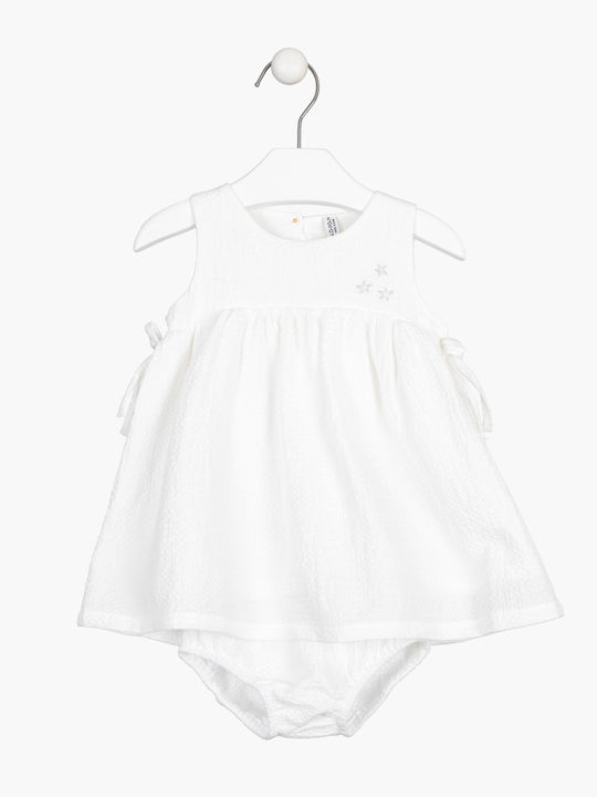 Kids Dress Sleeveless Set with Panty White