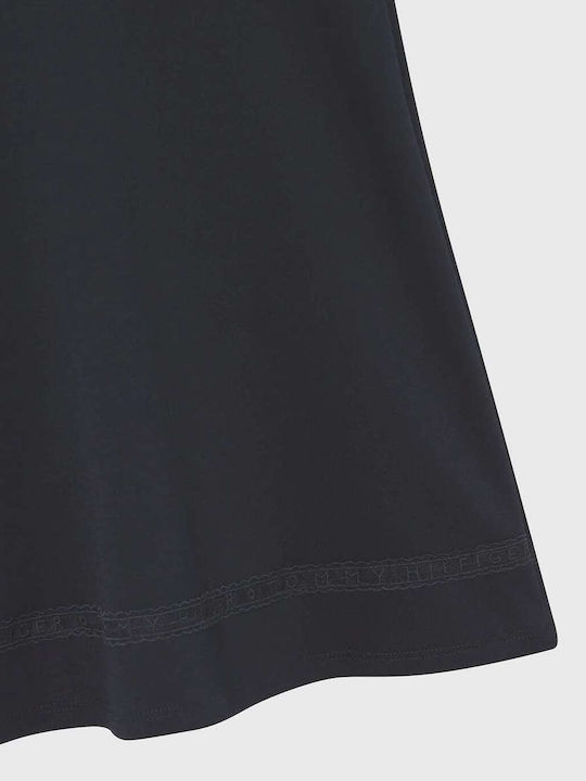 Fit and Flare Skater Children's Dress Short Sleeve Navy Blue