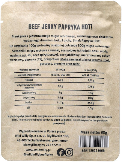 Wild Willy Jerky Beef 30gr