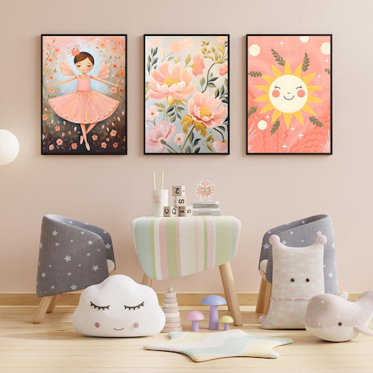 Kinderposter Glücklicher Sonne 40x30cm
