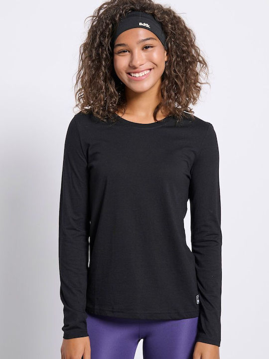 Damen Bluse Baumwolle Langärmelig Black