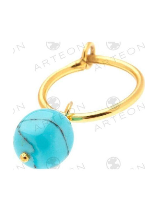 Arteon Earrings Hoops made of Silver Gold Plated with Stones & Pearls