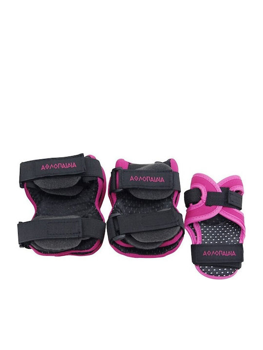 Athlopaidia Children's Protective Gear Set for Rollers Fuchsia