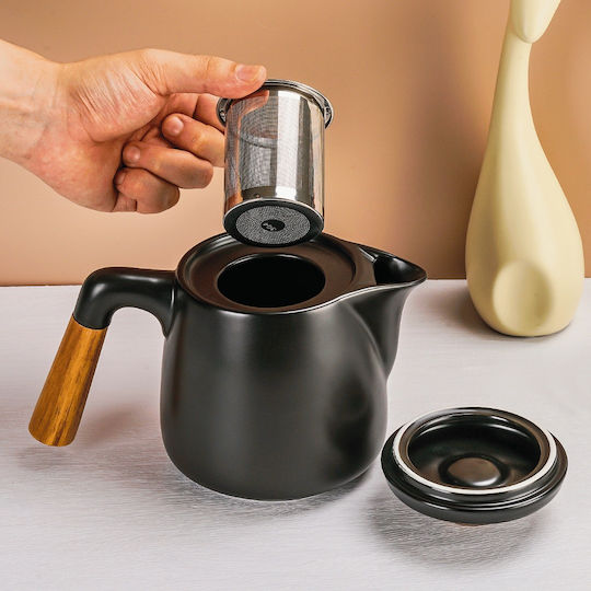 Miamio Set de Ceai cu Cană și Filtru Ceramic Negru 1000ml 5buc