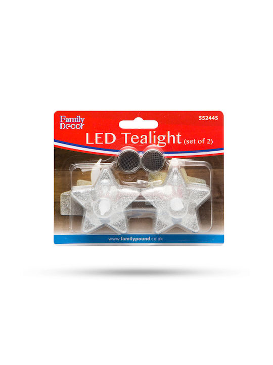 Model Star Dekorative Lampe Wachs-Politur Silber 2Stück