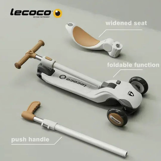 Scooter Kids Scooter Foldable Lecoco 3-Wheel with Seat White