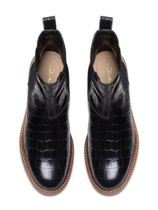 Cologne Arlo Leder Damen Chelsea Stiefeletten Schwarz