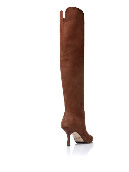 Damenstiefel Über dem Knie Braun