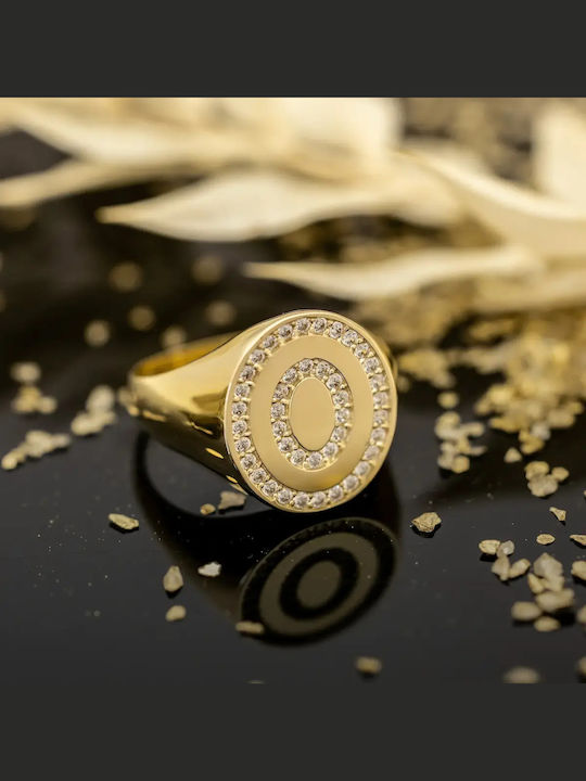 Femeie Chevalier Inel cu Zirconiu din Aur 14K
