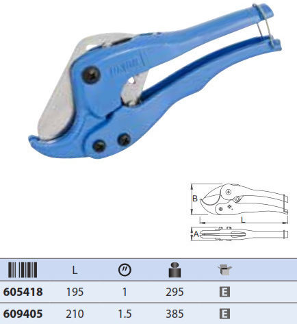 Unior Σωληνοκόφτης Χειρός Ψαλίδι Σωλήνων PVC 210mm 609405