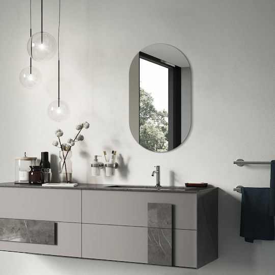Tulup Frame Καθρέπτης Τοίχου Οβάλ με Μεταλλικό Πλαίσιο 80x46cm