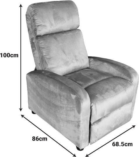 Norva Relaxsessel Samt Pink 68.5x86x100cm