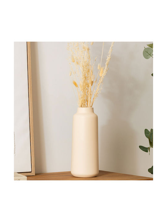 Atmosphera Decorative Ceramic Vase Rily Beige Φ12xH30cm
